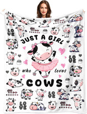 Cow Blanket Gifts for Girls Women Cow Gifts for Cows Lovers Soft Cozy Flannel Co
