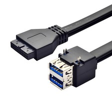 1.64FT USB 3.0 19/20Pin 1 to 2 USB A Mainboard Header Port Extension Cable