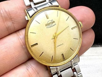 Enicar Ultrasonic Vintage Men's Watch 21 Jewels Manual Wind Collector's Item