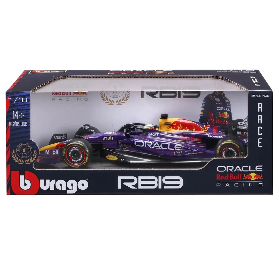 Coche fundido a presión Bburago RB19 Las Vegas GP #1 Max Verstappen F1 2023 1/18 Foto 4 de 4