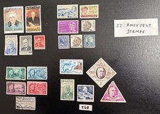 22 Roosevelt Family Topical Stamps (Franklin, Eleanor, Teddy).   (Lot 268)