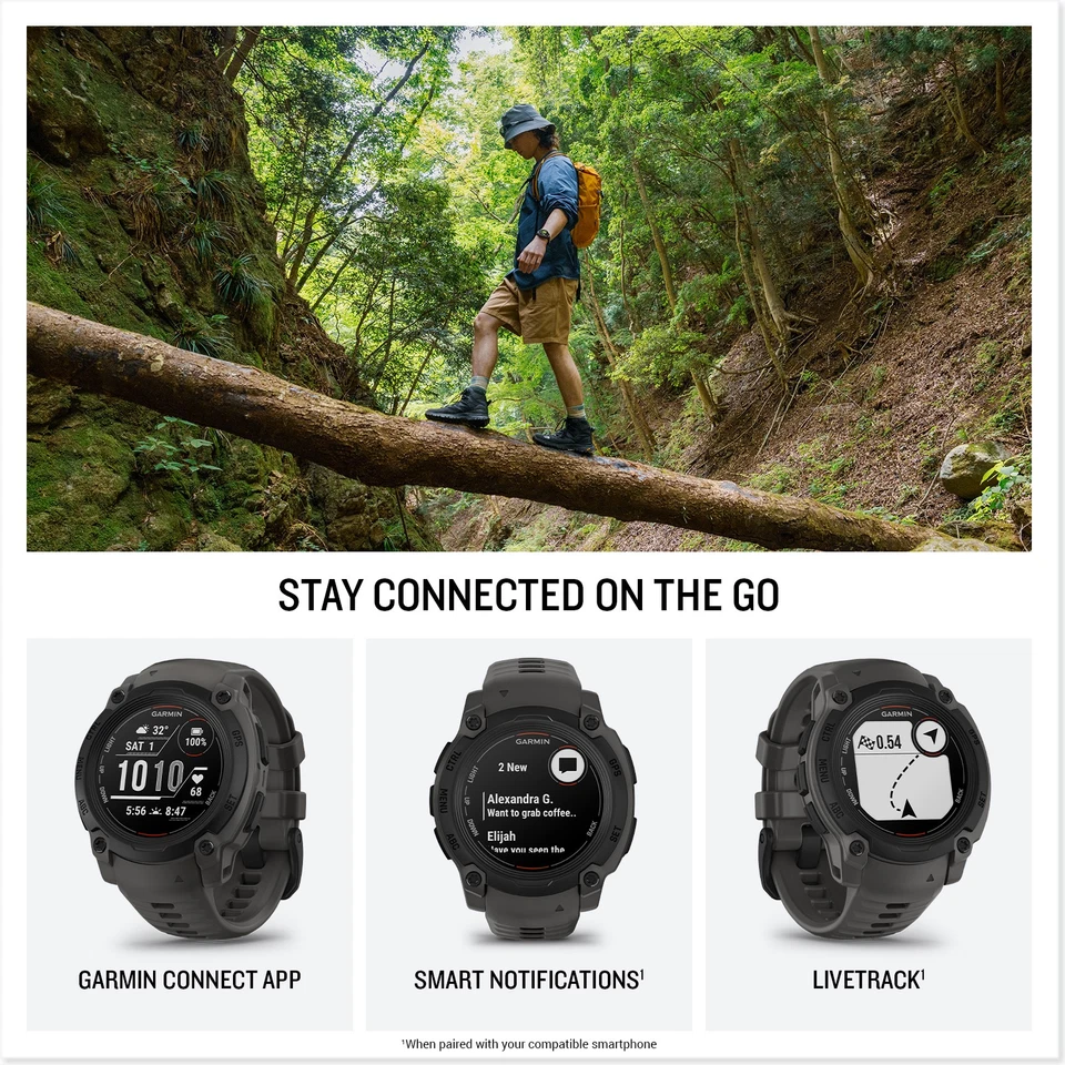 Reloj inteligente Garmin Instinct E 40 mm GPS para exteriores 14 días de duración de la batería, carbón Foto 4 de 4