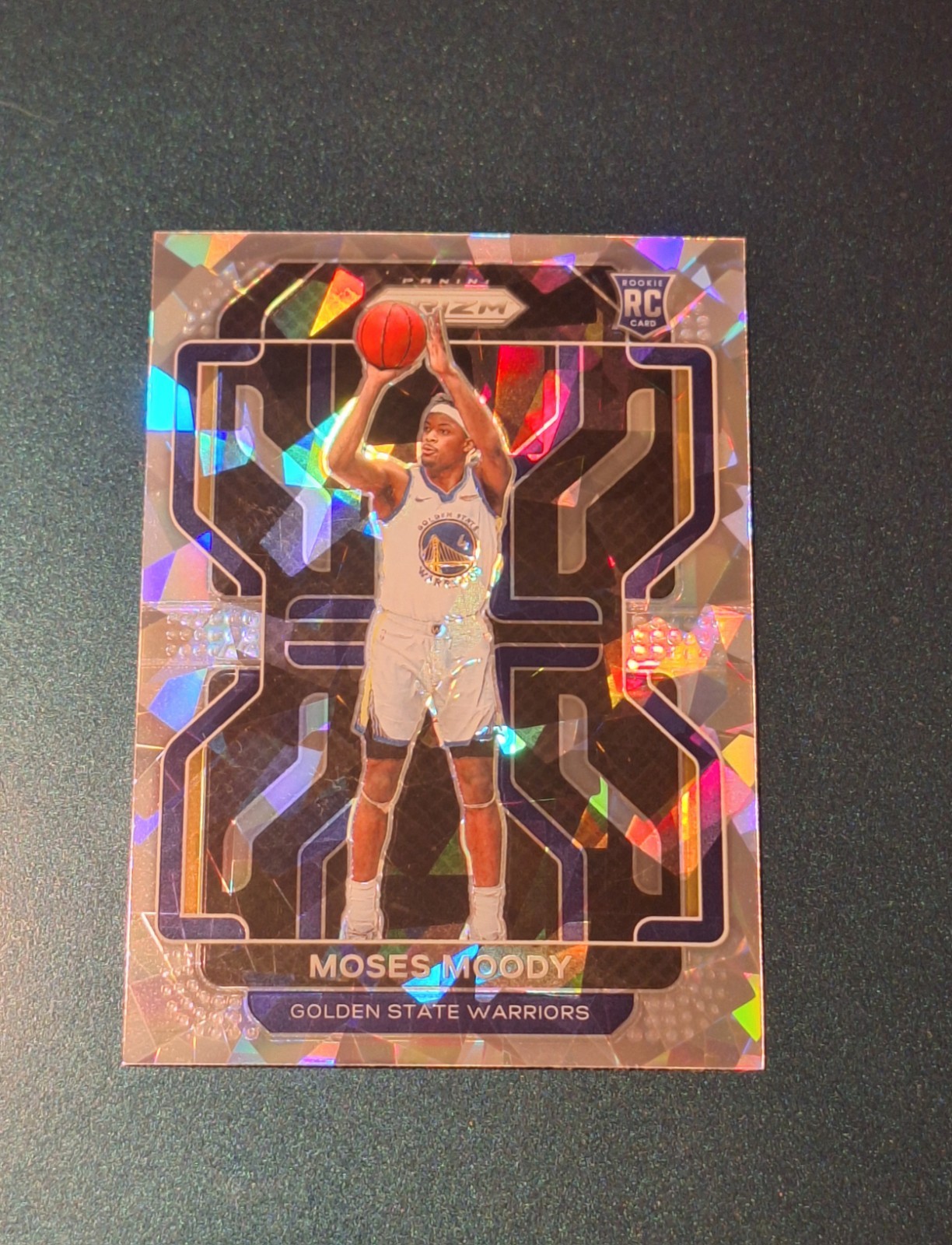 Moses Moody 2021-22 Prizm SILVER CRACKED ICE PRIZM Rookie Card #308 RC Warriors