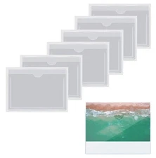30Pcs Label Holder Clear Index Card Pockets Self Adhesive Label Pocket Busine...