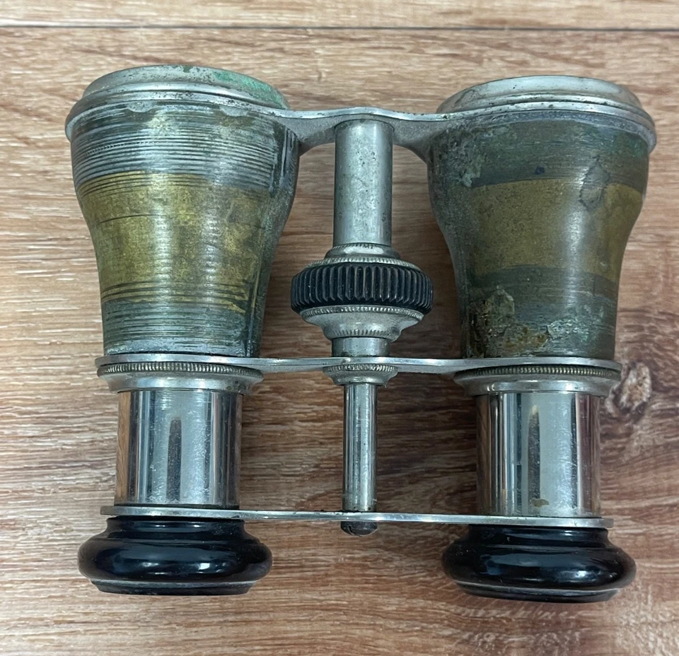 Sportiere Paris Antique Opera Glasses Binoculars Embossed Brass Floral France - Image 4 of 4