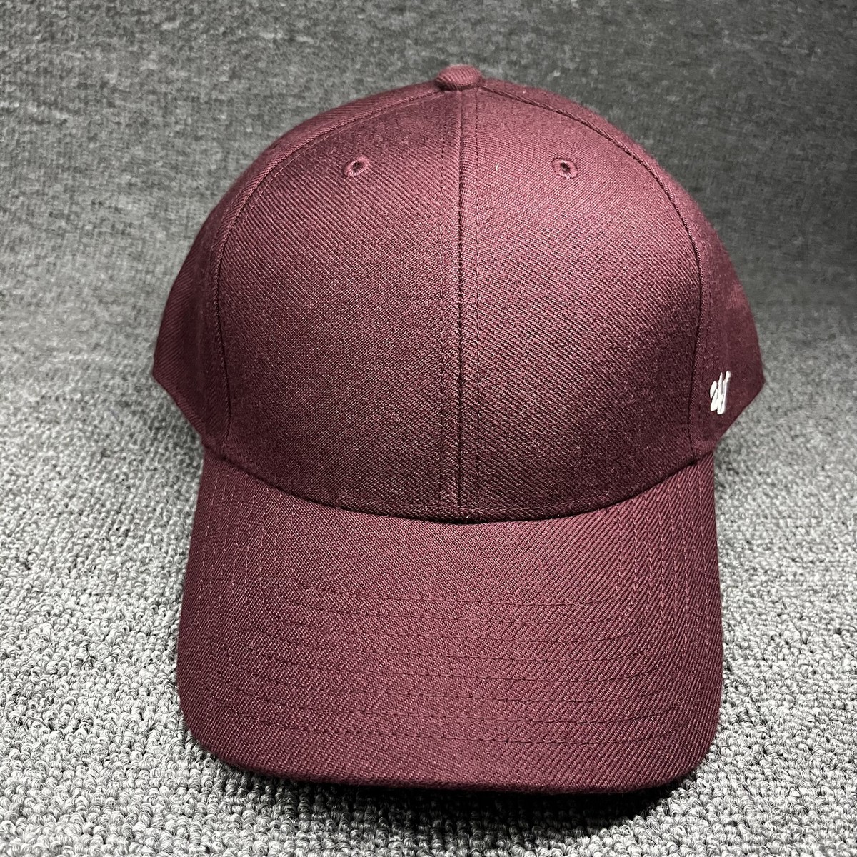 '47 Brand MVP Blank Burgundy Maroon Adjustable Hat Hook & Loop Structured Cap