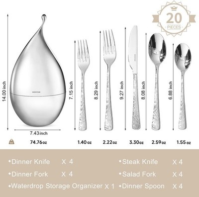 Kingstone Stainless Steel Silverware Set 18/10