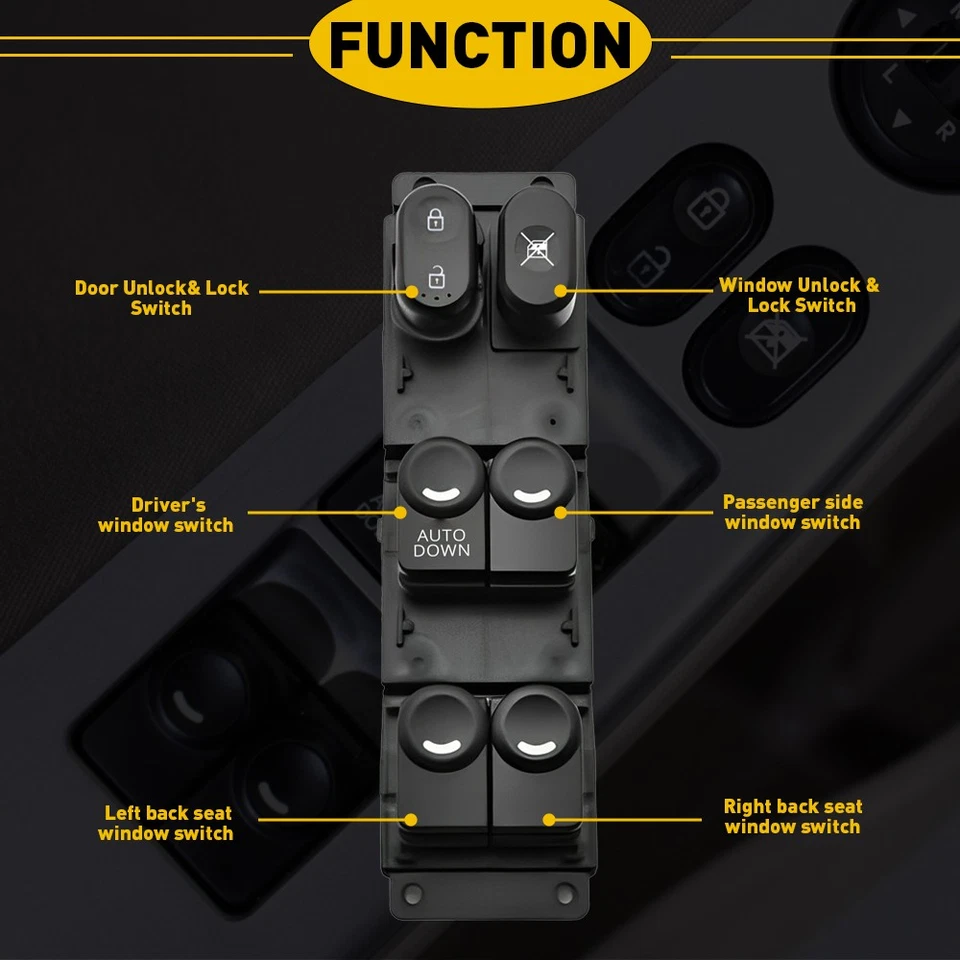 Interruptor de ventana eléctrica maestro puerta conductor Hyundai Accent 2011-2017 repuesto Foto 3 de 4