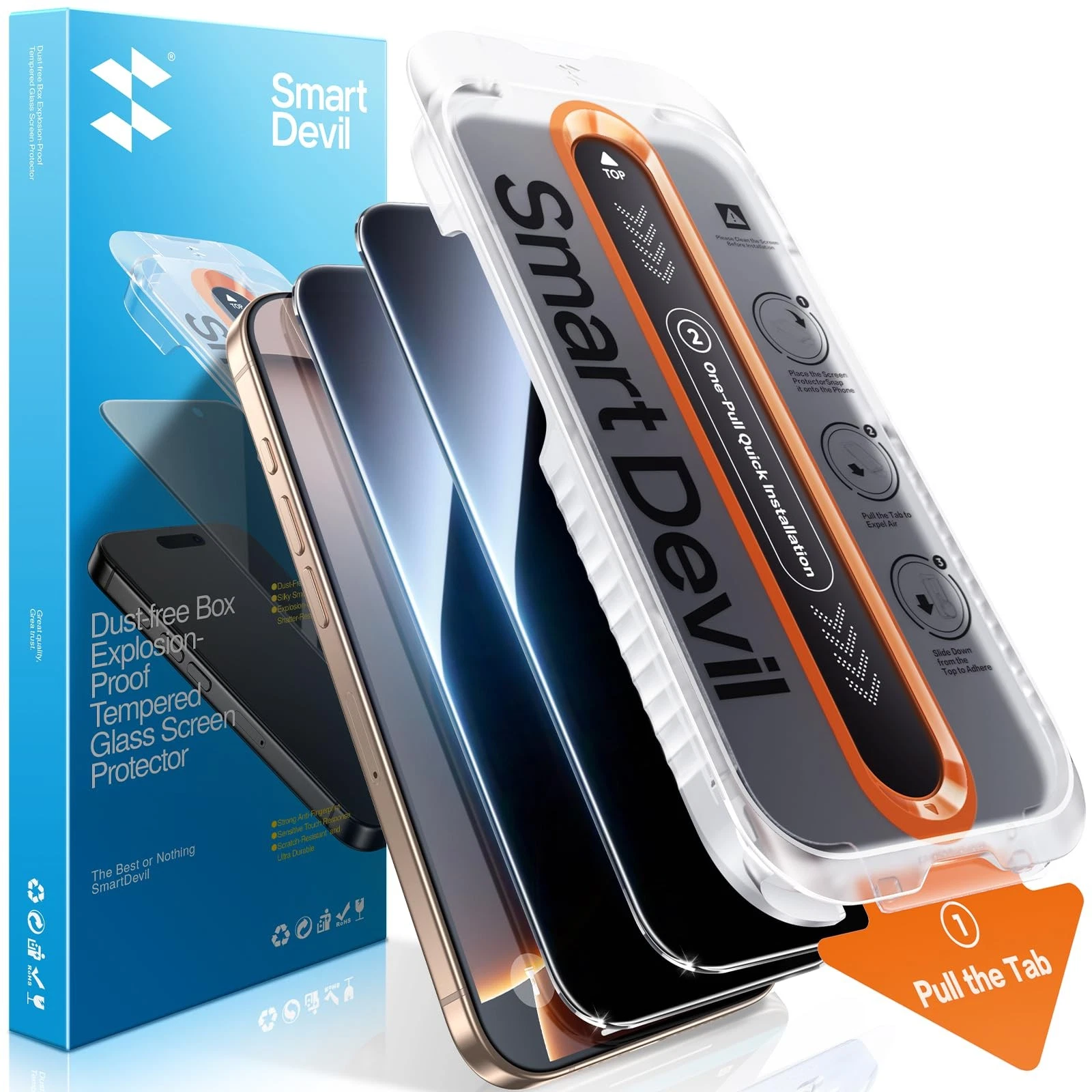 2 Pack Privacy Screen Protector for iPhone 16 Pro Max, Anti-Spy Tempered Glas...