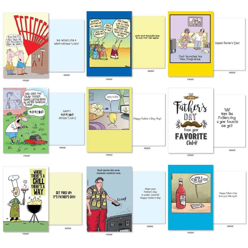 36 Assorted Box Set Humorous Father's Day Greeting cards w/ 5x7 Envelope for ... - Image 4 of 4