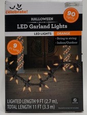 Halloween 90- Count Indoor/Outdoor Orange LED Mini Lights 9 Way To celebrate