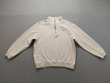 Tommy Bahama Men Sweater M White Logo Mock Neck 1/4 Zip Long Sleeve Outdoor