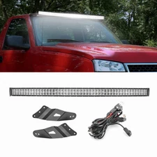 52" LED Light Bar & Roof Mounts & Wire For 99-06 Chevy Silverado 1500 2500 3500