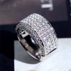 Fiancé Ring Silver plated Hip Hop Ring 3.1 CT CZ Heavy Women Pretty Band — photo 1