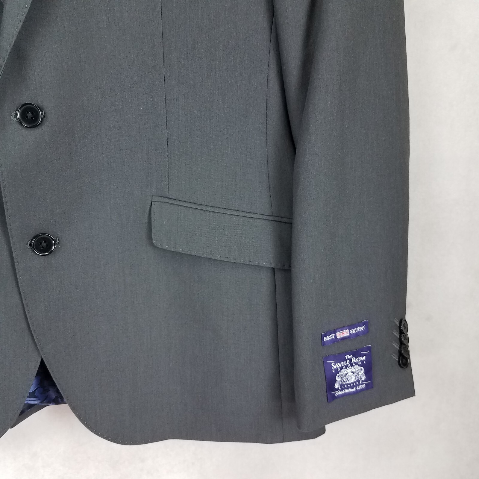 FILA NUOVA giacca blazer da uomo lunga 42 L Savile Row Brixton skinny fit grigia