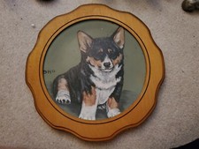 ADORABLE PEMBROKE WELSH 1996 CORGI FIGURE HAND PAINTED ? PLATE DOA NEAT!