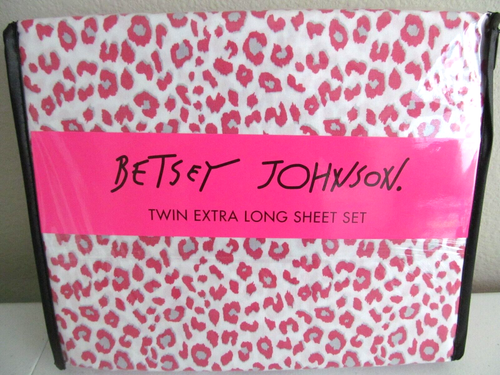 Betsey Johnson Leopardenmuster rosa Twin XL Lakenset 3-teilig stilvoll Spaß Zimmer Dekor - Bild 6 von 6