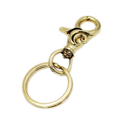LOBSTER CLASP ARABESQUE SOLID BRASS BIKER GOLD COLOR KEY-CHAIN KEY RING nd-kc002