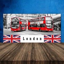 Kitchen rear wall glass toughened glass splash guard 120x60cm London buses art