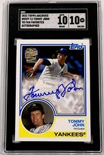 2022 Topps Archives Tommy John 1983 Fan Favorites Autograph SGC 10 w/10 AUTO