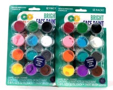 2 Packs Go Create 0.18 Oz Bright Multicolored 12 Pots Face Paint Non Toxic