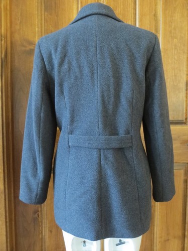 Lined Wool Blend Pea Coat Jacket 