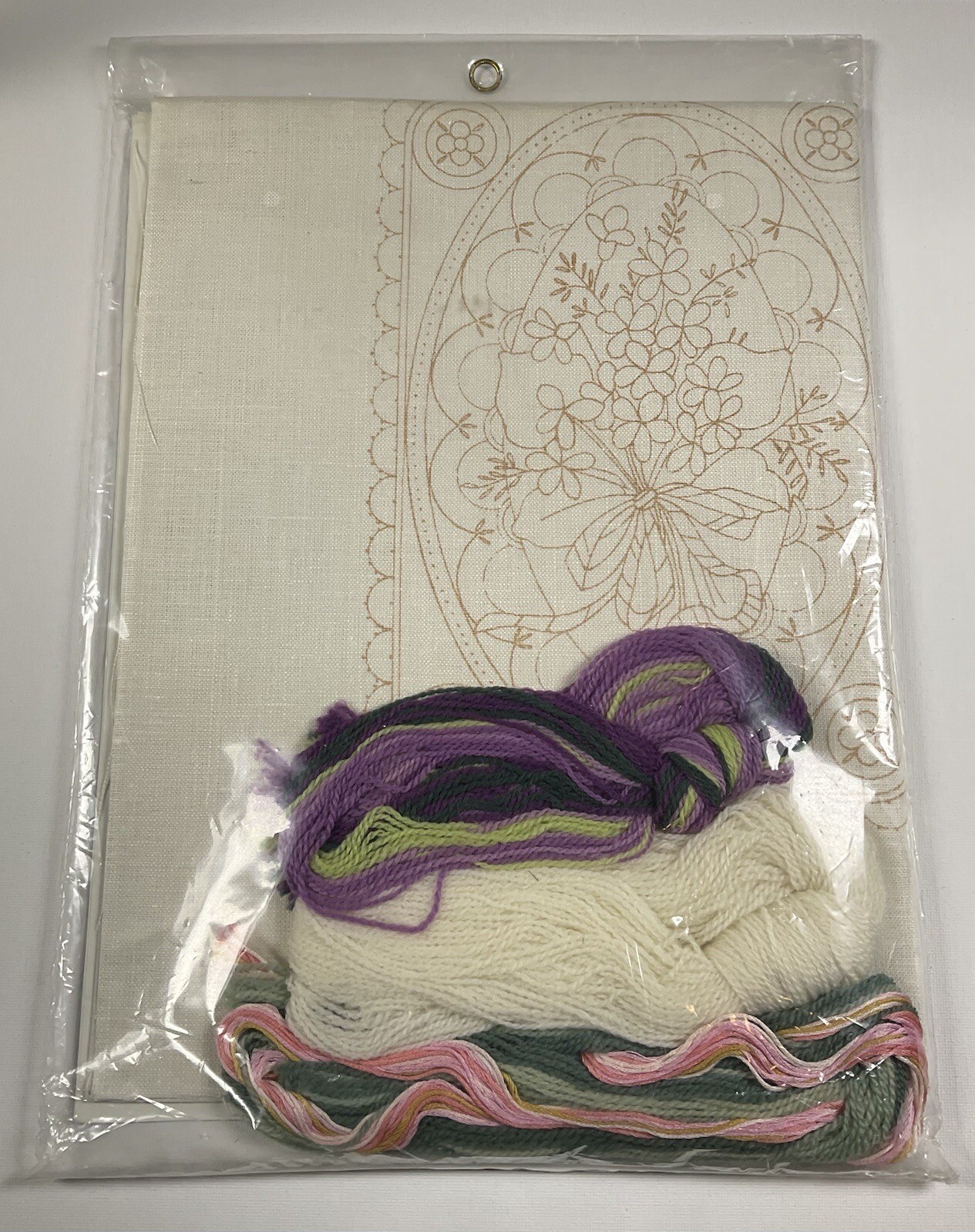 Elsa Williams Crewel Embroidery Kit Violets On Illusion Lace 00287