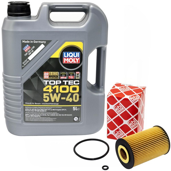MotoröL Set 5W-40 5 Liter + ÖLfilter FüR Audi A3 A6 Seat Leon Skoda VW Sharan-image