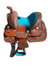 Western Handmade Barrel Racing Wooden Tree Tooled Carved 10-18 Inches