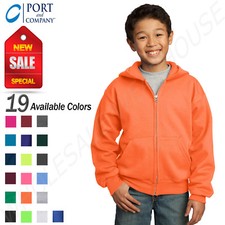 Port  Company Youth Core Fleece Full Zip Hooded Sweatshirt M-PC90YZH