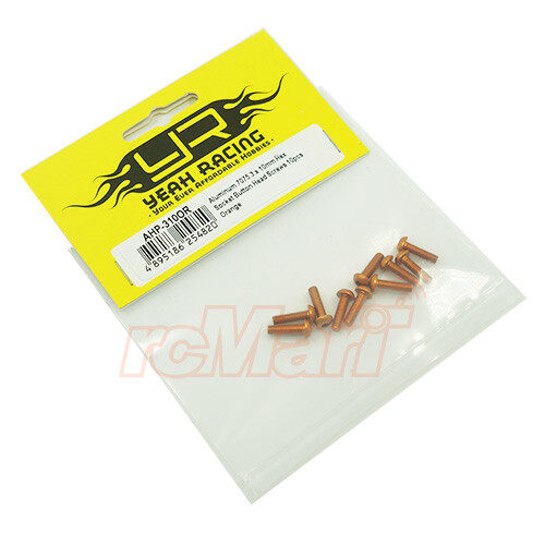 Yeah Racing Aluminum 7075 3x10mm Hex Socket Button Head Screws Orange RC Car - Picture 2 of 2