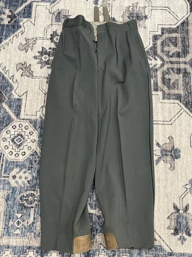 WW2 WWII Swiss Switzerland Army Military Officer's Pants / Trousers Black Piped