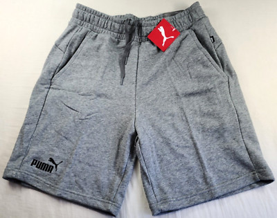 PUMA Essential Men's Sweat Bermuda Shorts Large Gray Regular Fit Cotton Terry