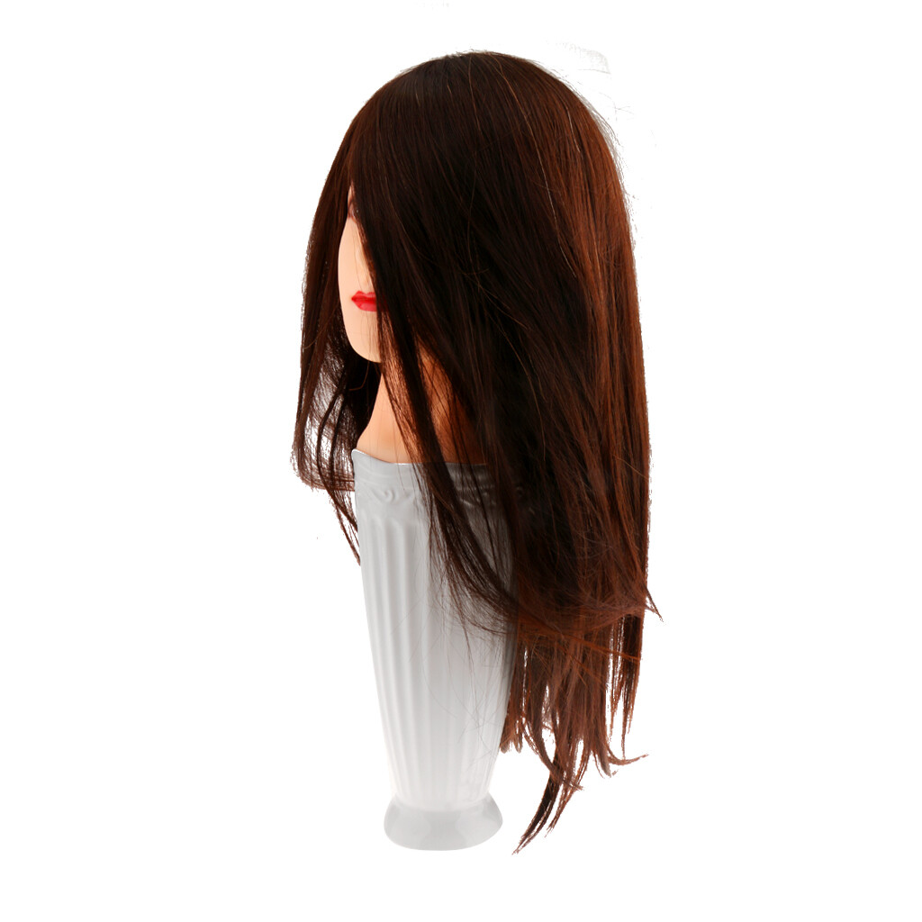 BLACK REAL HUMAN HAIR COSMETOLOGY TRAINING PRAXIS MANNEQUIN HEAD BARBER