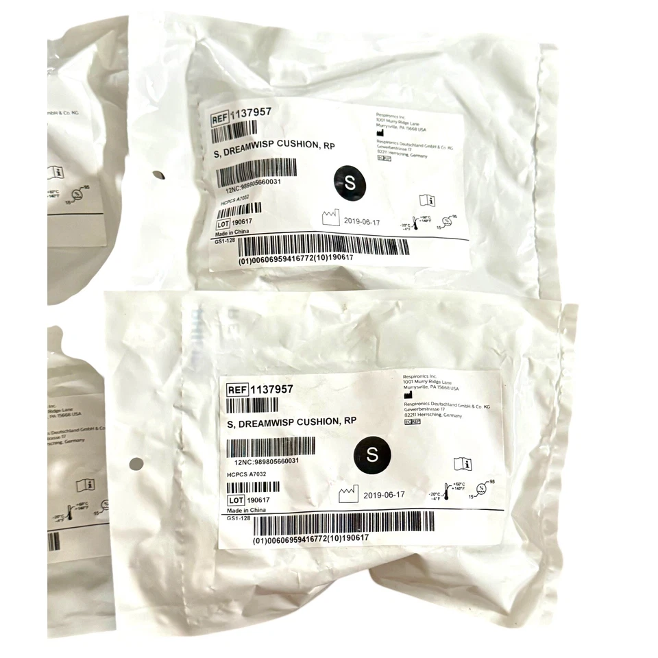 Cojín nasal Respironics DreamWisp. Pequeño #1137959 LOTE DE 4 Foto 4 de 4