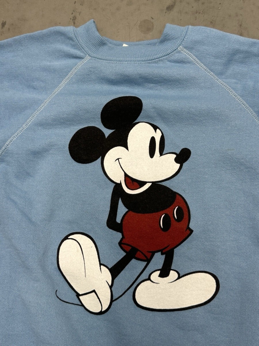 Vintage 80s Mickey Mouse Sweatshirt Raglan Disney Powder