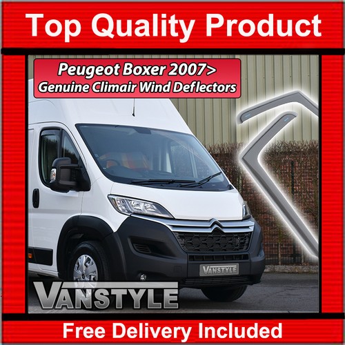 FITS PEUGEOT BOXER 2007> GENUINE CLIMAIR FRONT WIND DEFLECTORS TOP