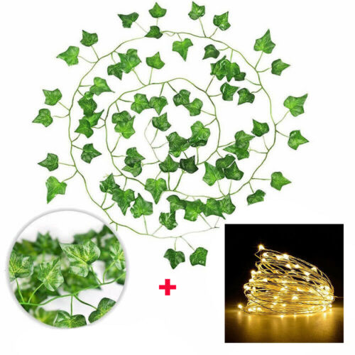 LED Ivy Fairy String Lights Garden Outdoor Wall Fence Light Vine Leaf Hanging UK - Picture 9 of 13