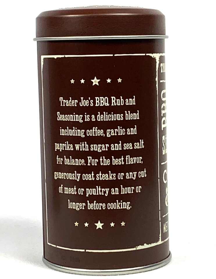 Trader Joe's BBQ Rub & Seasoning with Coffee & Garlic 3.5oz Can 11/26 - Image 3 of 4