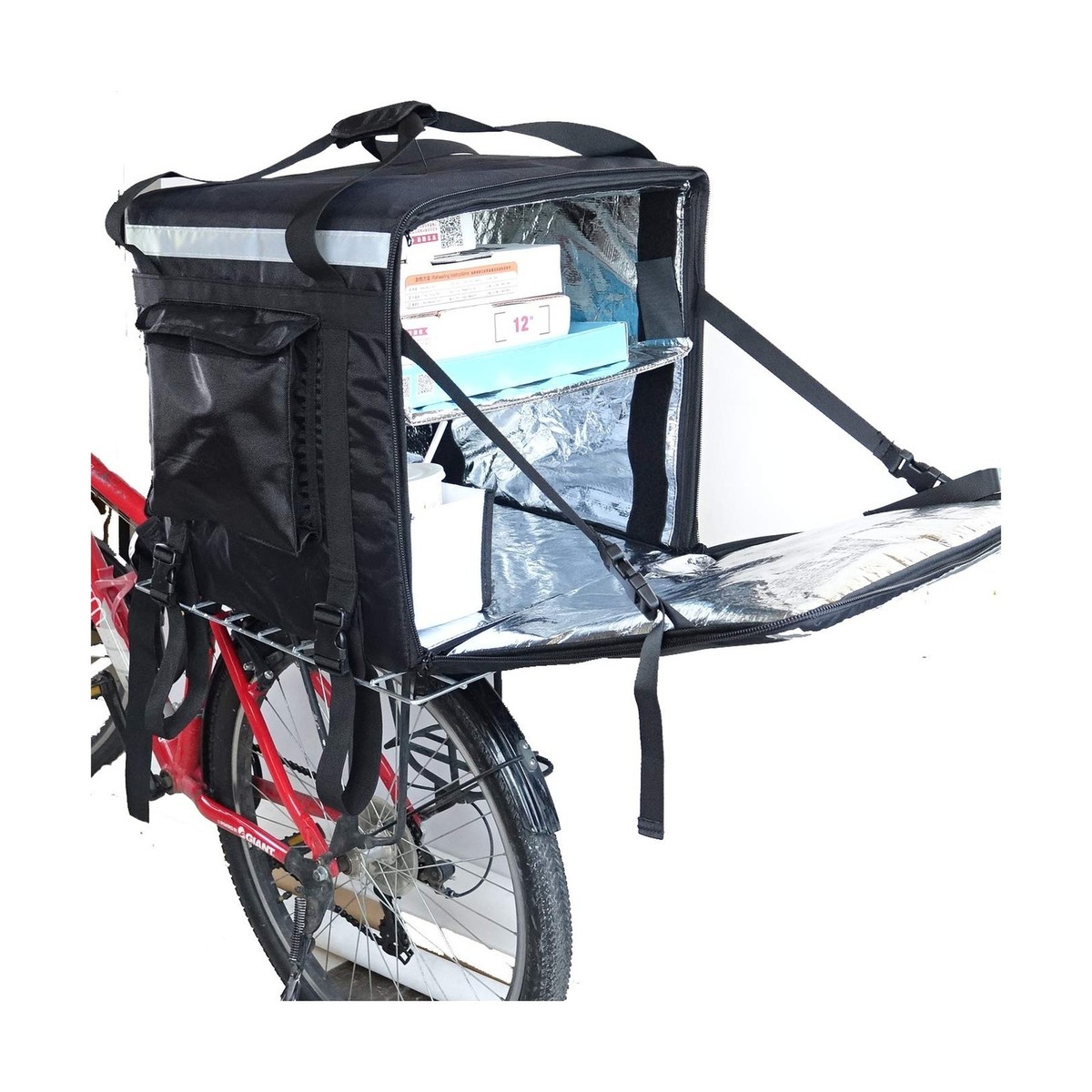 PK-92Z: Big Insulated Pizza Delivery Bag with Cup Holder, 16