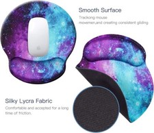 Mouse Rest Pad Desktop Mat Memory Foam Mouse and Mouse Pad Gel W Galaxy Keyboad