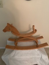 Child's Rocking Horse, Solid Maple Ride On For Kids, Classic Design