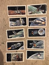 Lot (10) Vintage Trade Cards The Race Into Space astronaut satellite rocket moon