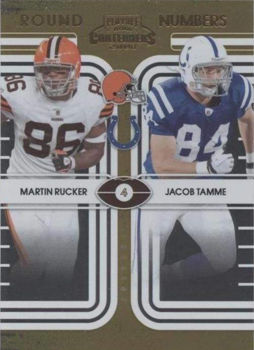2008 Playoff Contenders - Round Numbers Jacob Tamme, Martin Rucker #25 ...