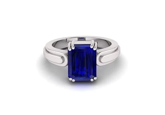 Anillo ajustable de zafiro azul con anillo de neelam de 8,50 quilates para hombre y mujer Foto 3 de 4