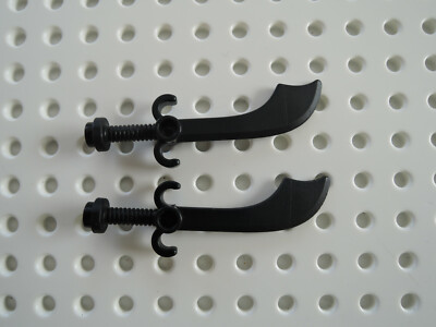 Lego 2 x Waffe Säbel Schwert Krummsäbel 43887 schwarz 