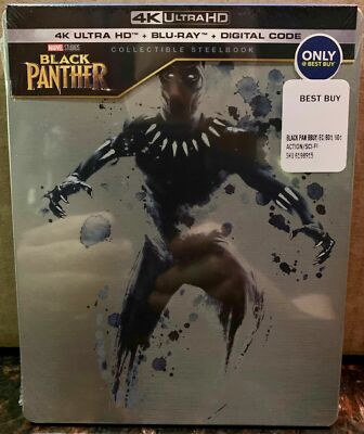 NEW MINT Black Panther (2018) 4K Ultra HD+Blu-ray BestBuy SteelBook US Release