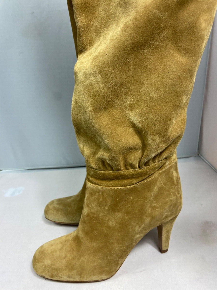 chloe mustard suede over the knee boots 38
