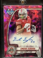 2024 Bowman U Sapphire Emeka Egbuka Padparadscha 1/1 Auto Bucs Buckeyes  Ohio