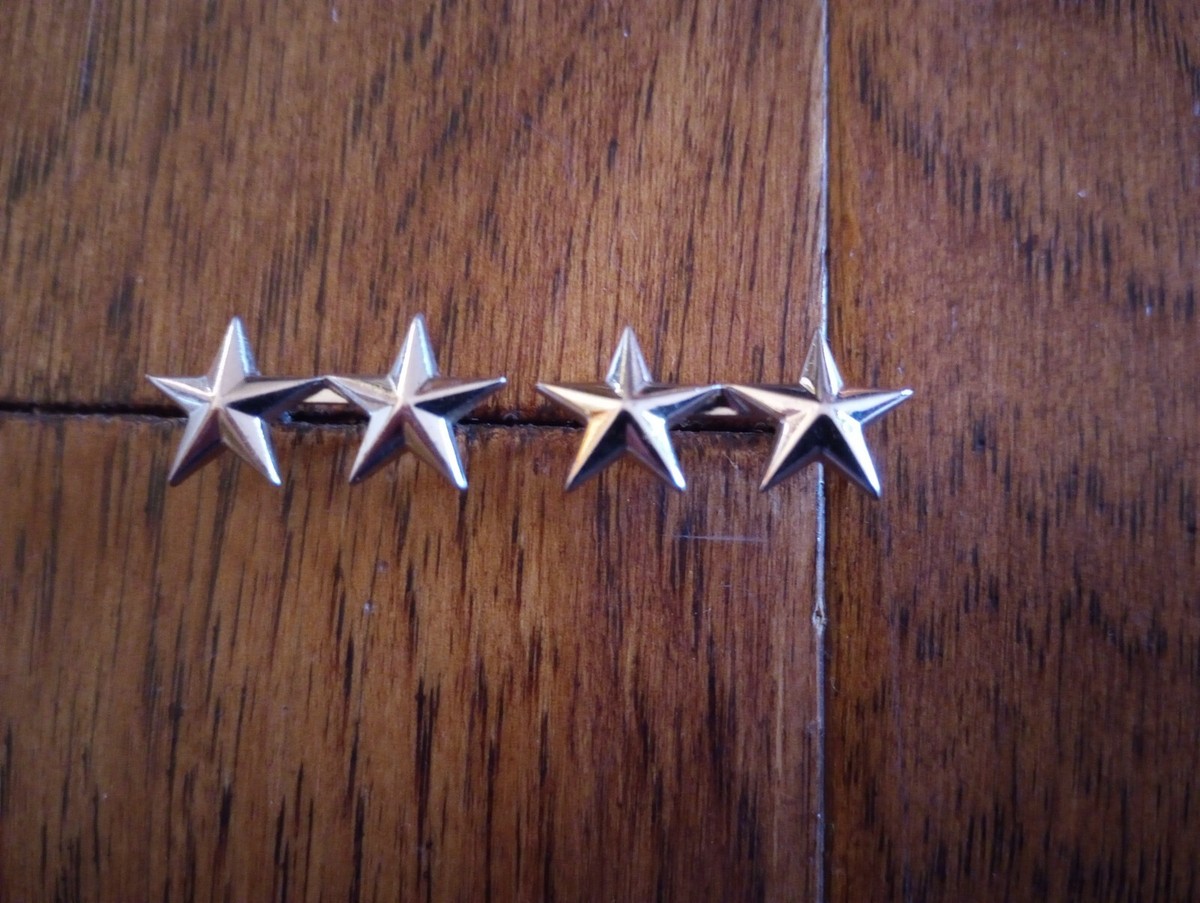VINTAGE U.S MILITARY STERLING SILVER MAJOR GENERAL RANK 2 VINTAGE U.S MILITARY STERLING SILVER MAJOR GENERAL RANK 2